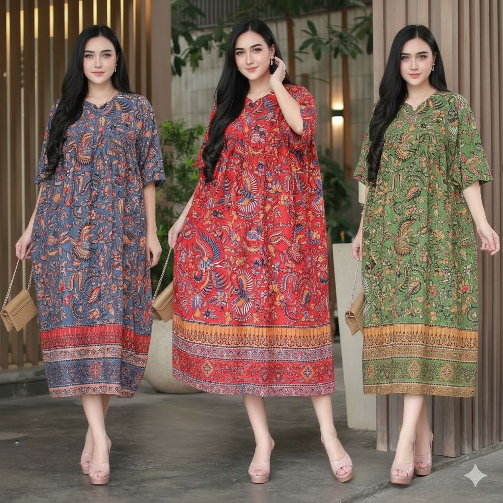 Daster full batik LD 130cm premium quality by Alesha batik