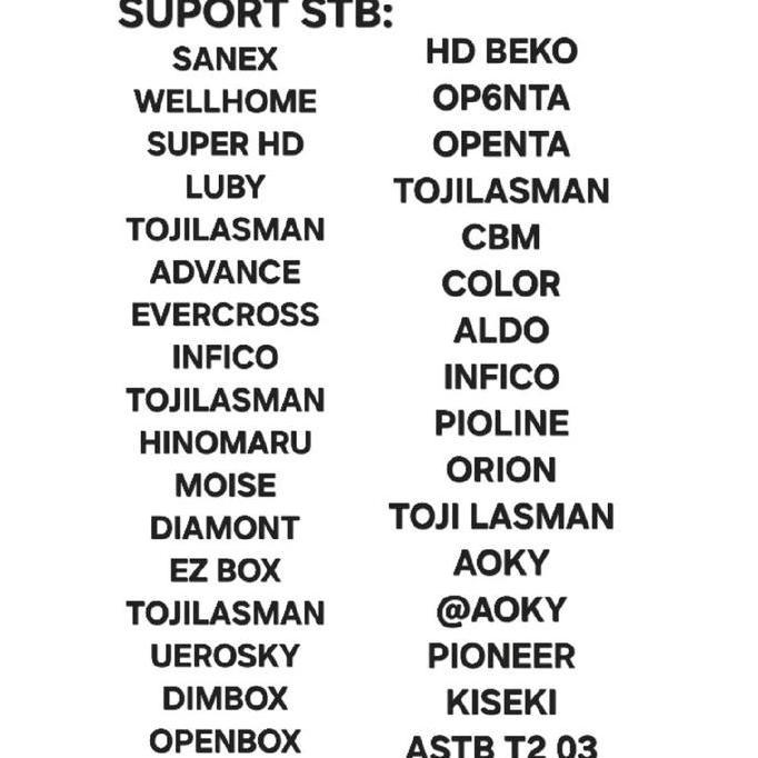REMOTE STB REMOT UNIVERSAL MULTI MULTY SETING SET TOP BOK BOX LUBBY LUBY SANEX WELLHOME AOKY INTRA A