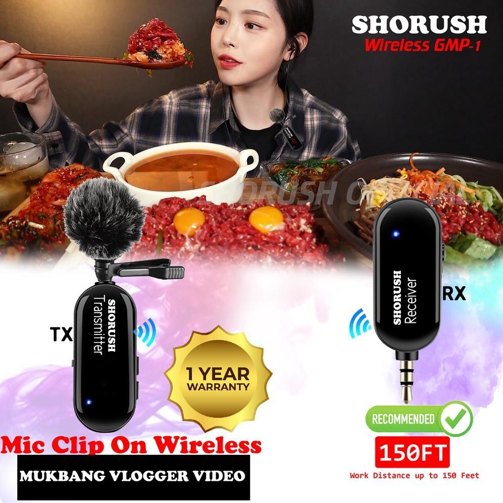 Gratis Ongkir Shorush Gmp 1 Microphone Mic Clip On Wireless Uhf Vlog Untuk Camera Mirorrless Youtube
