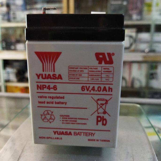 {{{{{{] Aki kering Accu VRLA Yuasa 6v 4Ah 6 volt 4 ampere