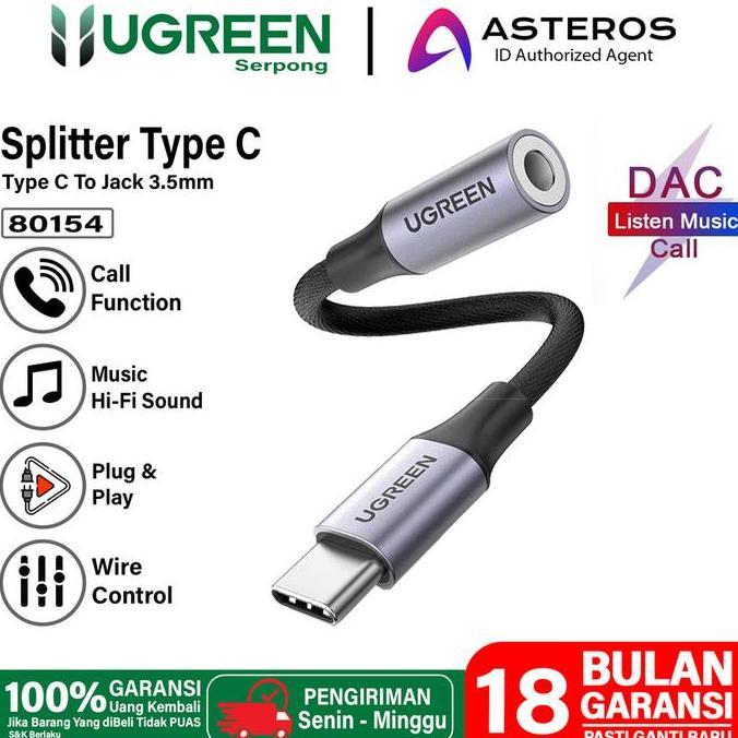 Outx- Ugreen Audio Converter Splitter Type C To Jack Audio 3.5Mm Adapter Dac