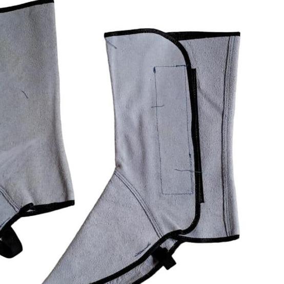 Pilihan - Apron Las Kaki Kulit Abu-Abu