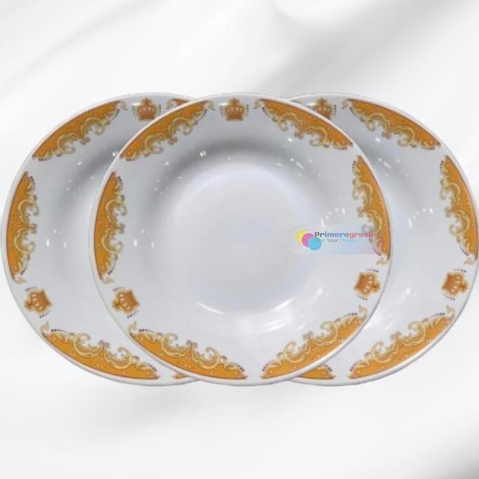 Tafel- Piring Makan Keramik 1 Lusin 12 Pcs 9 Inchi / Piring Keramik 1/2 Lusin Mahkota Packing Kayu