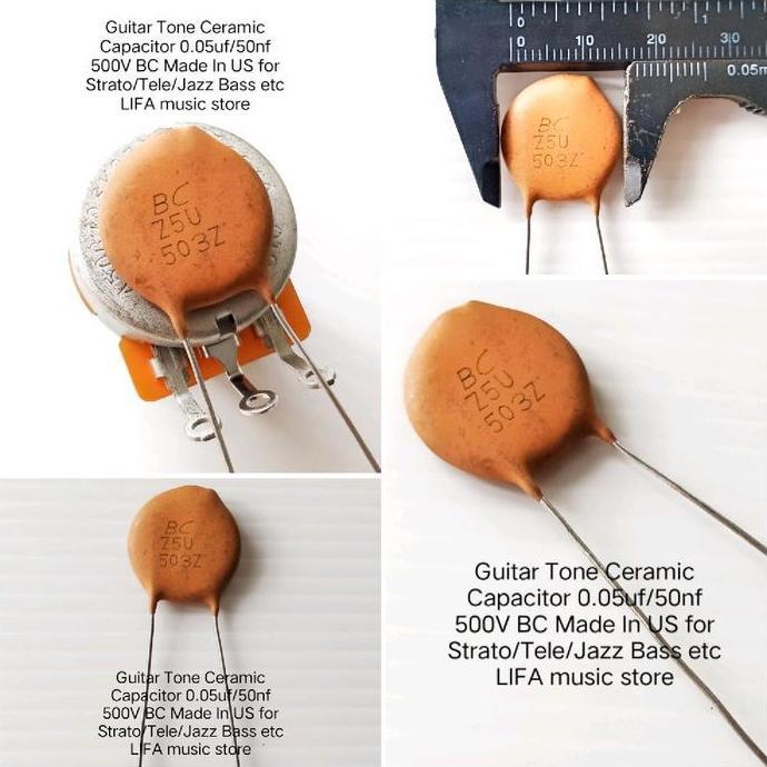 GUITAR TONE CERAMIC CAPACITOR 0.05UF/50NF 500V BC  US FOR STRATO/TELE/JAZZ BASS ETC