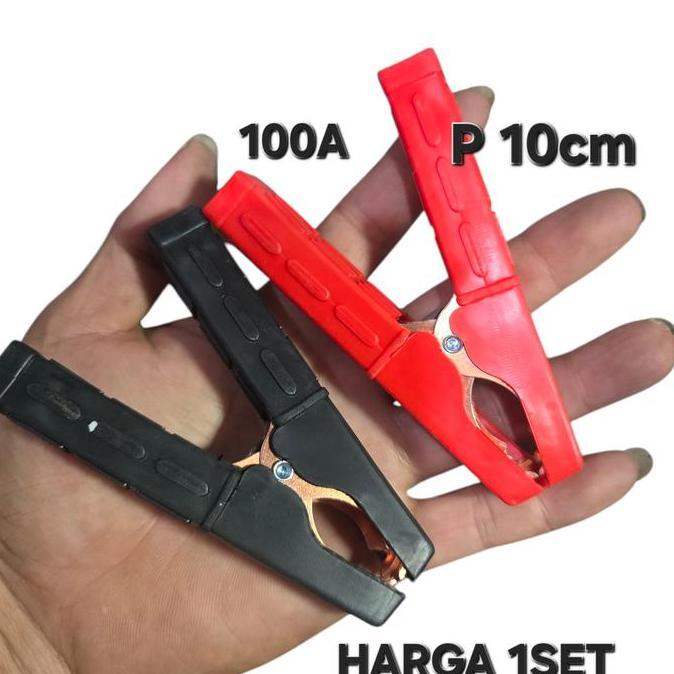 ( CLIP JEPIT ACCU JUMBO 1SET ) JEPITAN CAPIT KLEP AKI BATRE BATERAI MOBIL BUAT KABEL JUMPER MOBIL MO