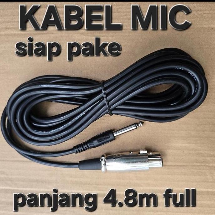 ( KABEL MIC SIAP PAKAI ) KABEL MICROFON MIK PLUS JACK  MONO BUKAN STEREO 4.8M FULL BUAT MIC 3M 4M 5M