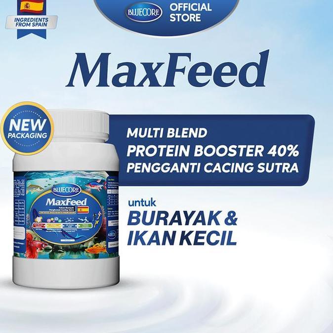 New- Bluecore Maxfeed Pakan Burayak Ikan Penghemat Cacing Sutera Untuk Penggemuk Ikan Dan Perangsang