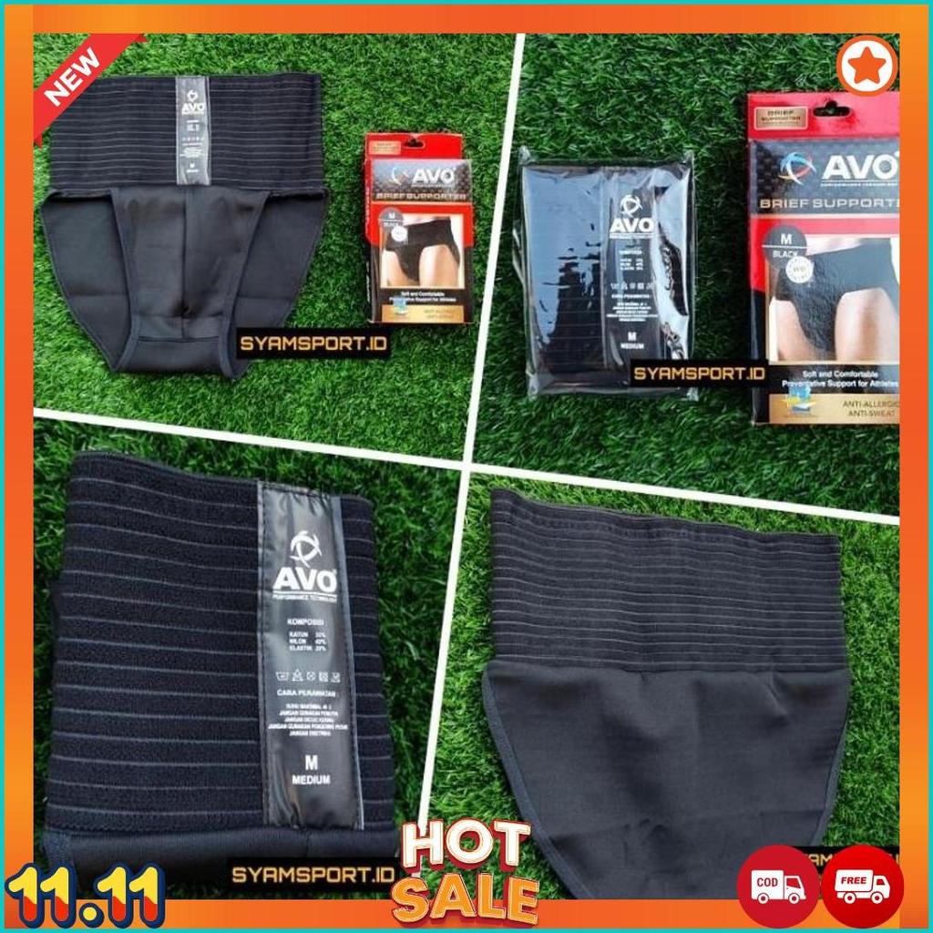 Celana Dalam Olahraga AVO Brief Supporter ORI Ketat Elastis Anti Bacterial / Celana Hernia Pria / Ce