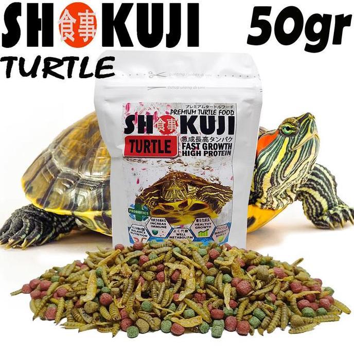 50GR SHOKUJI PAKAN RES BRAZIL MONBI MAKANAN KURAKURA AIR AMBON PELET KURA DAMER MATAMATA CST TURTLE 