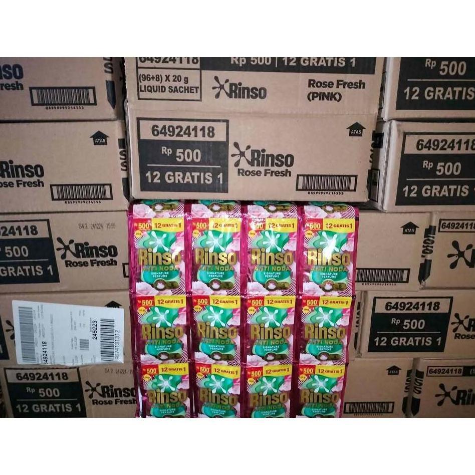 Promo Rinso Cair 1 Dus / Rinso Renceng 1 Dus 20 Ml Isi 104 Sachet Anti Noda