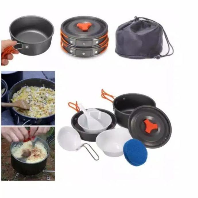 Terbaik [BISA COD] Alat Masak Panci & Kompor Mawar Kemping Gunung. Camping Stove & Cooking Set Outdo