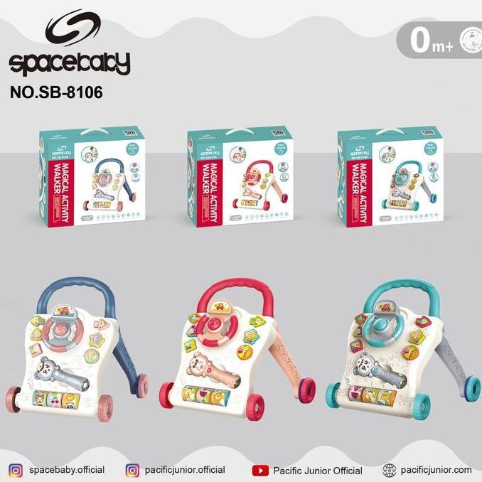 SPACEBABY SB 8106 DELUXE ACTIVITY PUSH WALKER SPACE BABY