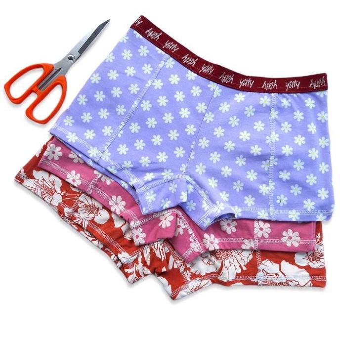 Roin - Celana Dalam Boxer Wanita Isi 3 Random Semi Katun Motif Nyaman / Cd Boxer Pendek Cewek