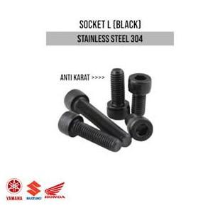 (5PCS) BAUT SOCKET M3 X 25 HITAM / BAUT SOKET M3 X 25 HITAM / BAUT SOKET HITAM 3MM X 25MM STAINLESS 