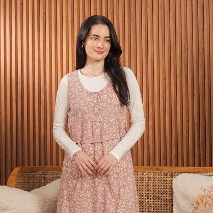 C2 Yunshu Pink Overall Wanita