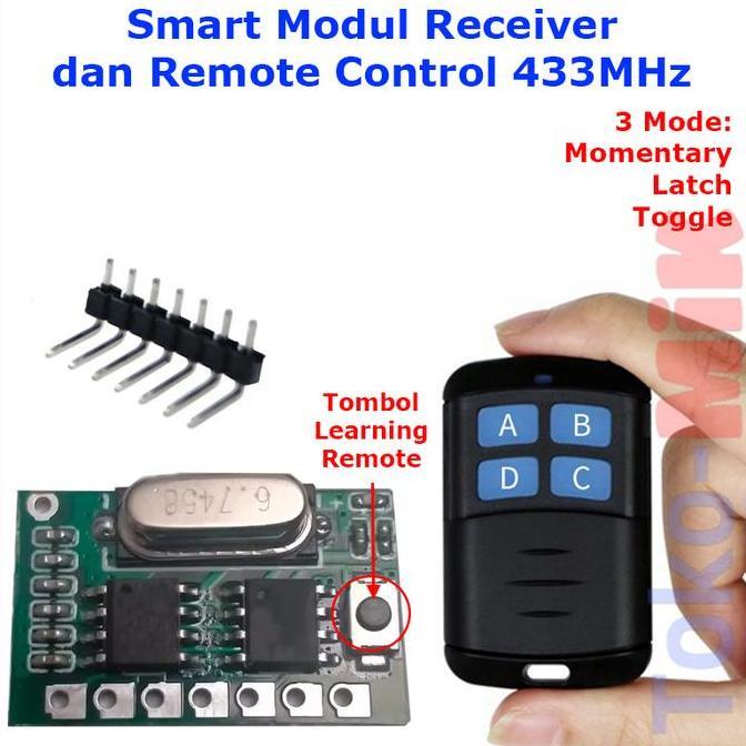 DIY MODUL SMART REMOTE CONTROL MODULE TRANSMITTER DAN RECEIVER 433MHZ TKMK