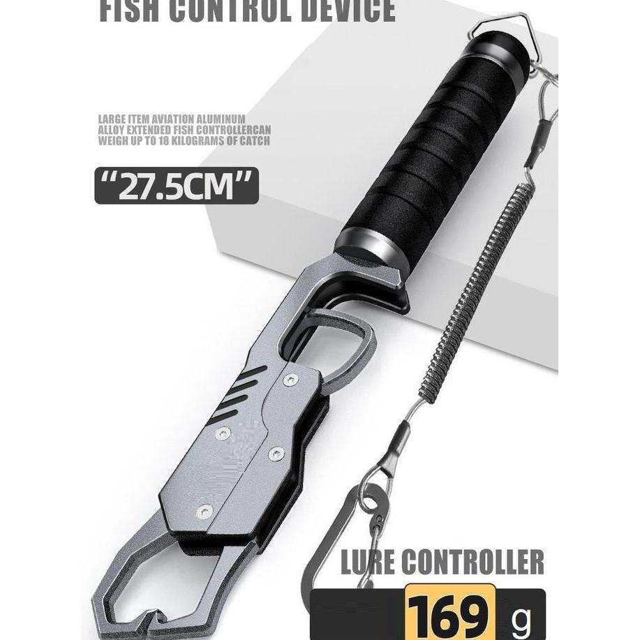 Aluminium fish grip with scale / grip ikan timbangan / penjepit mulut ikan dengan timbangan /peganga