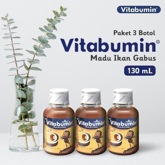 Fastgo- Spesial 3 Botol Vitabumin 130 Ml - Madu Ikan Gabus Vitamin Usia 1 Tahun Ke Atas Bayi Pelanca