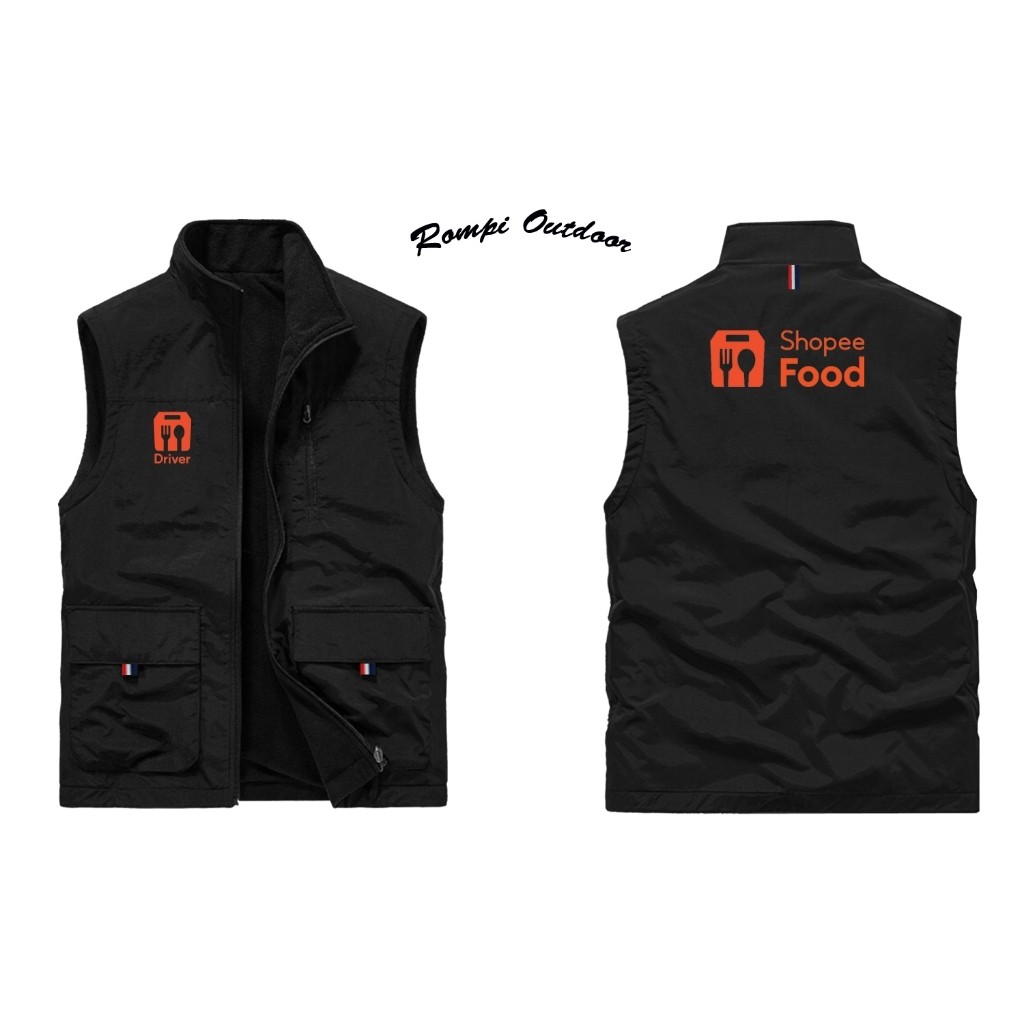 !!! Rompi Driver ShopeeFood Rompi jaket Food, Rompi Driver Food, Rompi Outdoor Vest Zipper / Ready S