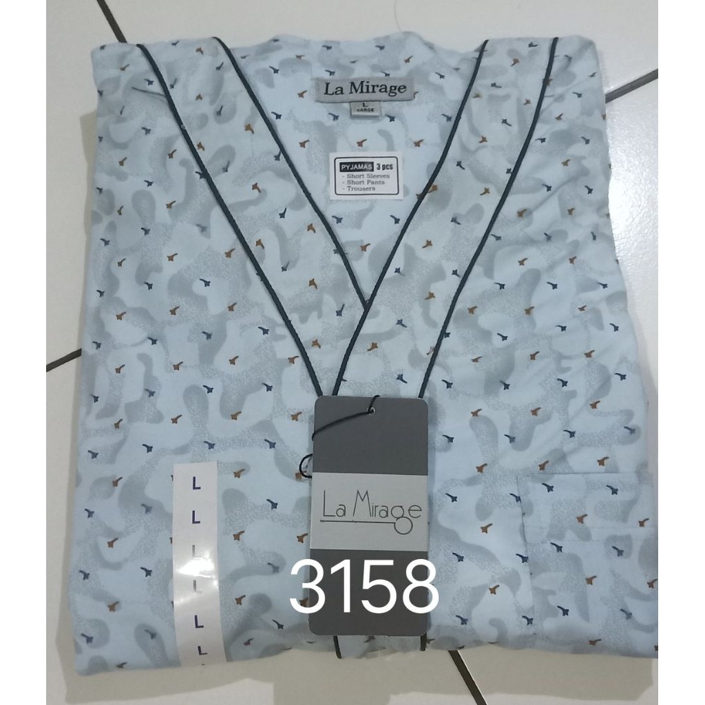 Piyama Pria La Mirage LM 3158 V Katun V Neck
