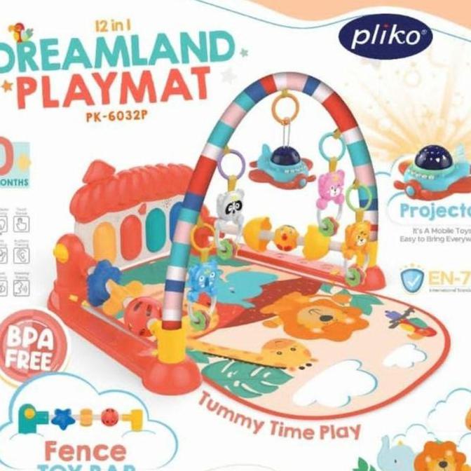 PLIKO 12IN1 BABY PLAYMAT DREAMLAND PK6032P / DINOLAND PLAYGYM WITH PIANO KASUR BAYI ALAS MAIN PIANO