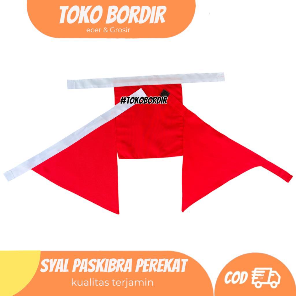 Syal Paskibra Merah Putih / Syal Paskibra Merah Full ( Langsung Pakai )