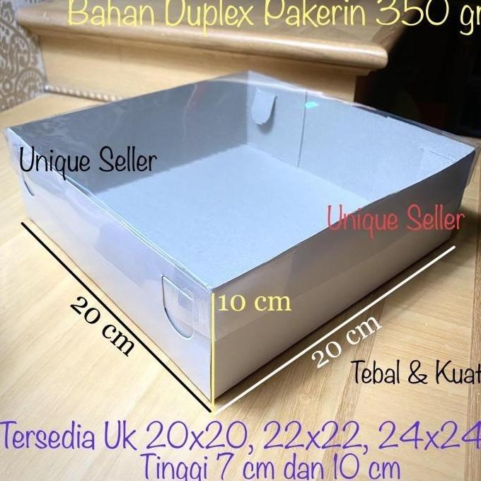 Dus Putih Tutup Mika 20x20x10 / Dus Box Kotak Nasi Kue 20 x 20 x 10