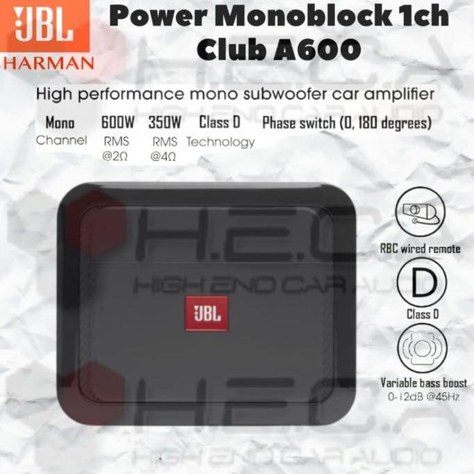 JBL Club A600 Power Monoblock 1Ch Amplifier Monoblok 1 Channel terlaris