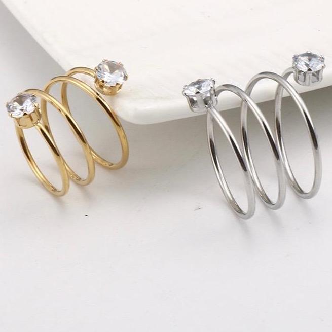 Tita- Cincin Titanium Mata Spiral Melingkar
