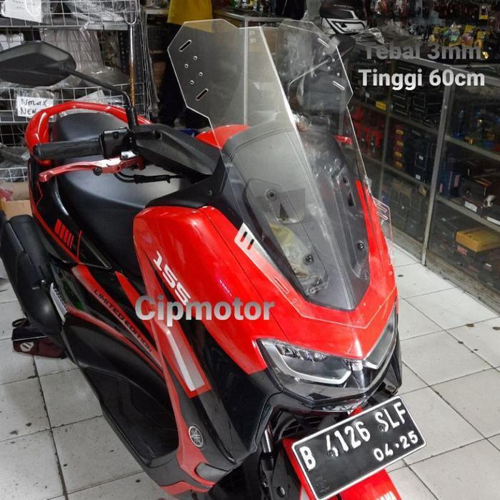 VISOR WINDSHIELD NEW NMAX 2020 CUSTOM TINGGI 60CM CLEAR SMOKE RAYBEN ORIGINAL DAN TERPERCAYA