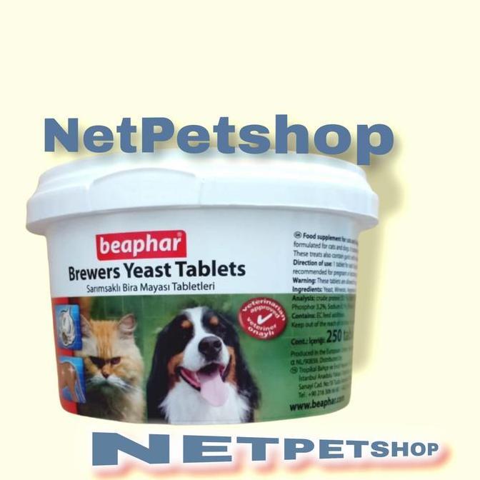 VITAMIN BULU ANJING KUCING BEAPHAR BREWERS YEAST TABLET 250 TABS