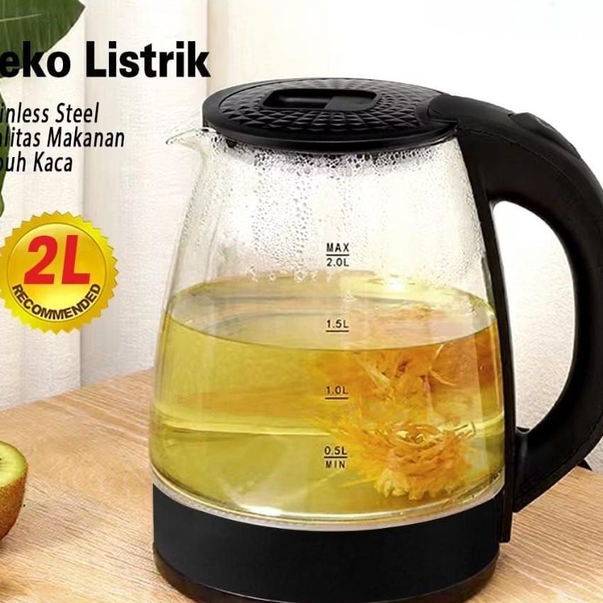 Teko Listrik Kaca Sq-604 2 Liter 500 W Stainless Steel Pemanas Air Electric Termos Pemanas Air Otoma