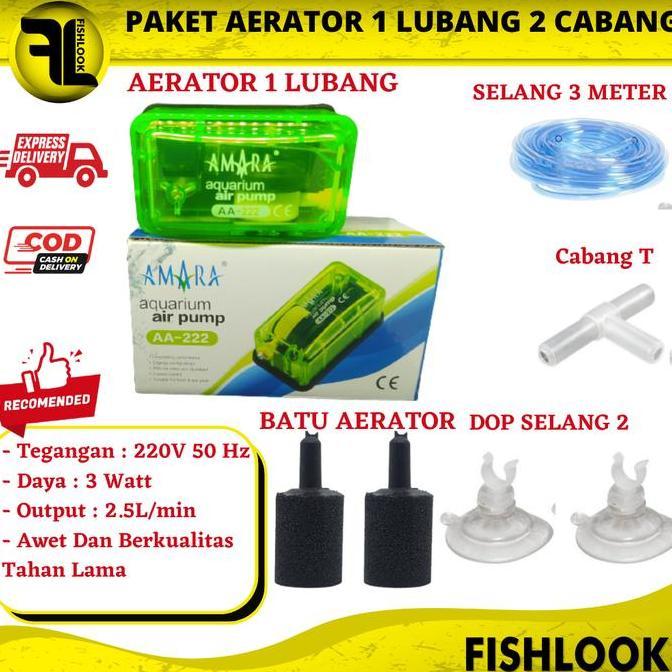 PAKET 2 AERATOR 1 LUBANG 2 CABANG OUTPUT KE AQUARIUM AQUASCAPE AMARA L