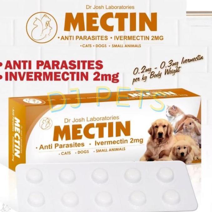 MECTIN ANTI PARASITES IVERMECTIN 2MG OBAT ANTI PARASIT DAN CACING PENCERNAAN UNTUK ANJING KUCING KEL