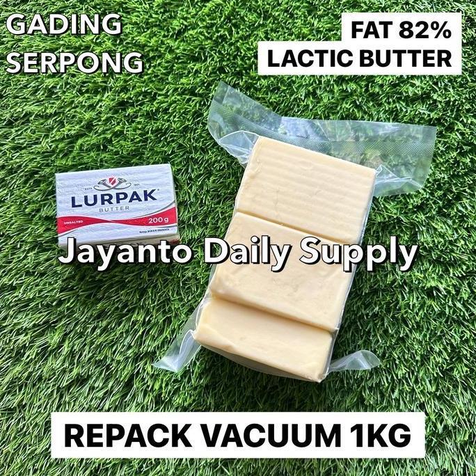 UNSALTED BUTTER LURPAK 1KG REPACK VACUUM / MPASI - 100% HALAL