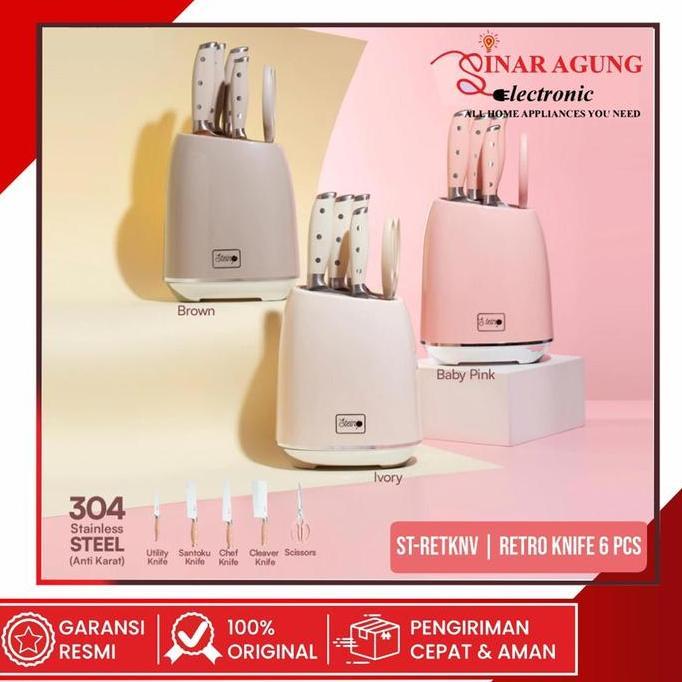 // STEINCOOKWARE RETRO KNIVES STEIN 6 PCS PISAU SET ORIGINAL ''