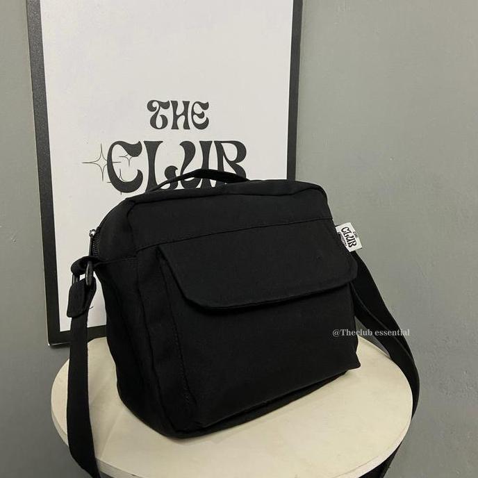 Lansungkirim- Theclub Tas Kanvas Selempang Pria - N Crossbody Slingbag Medium Canvas