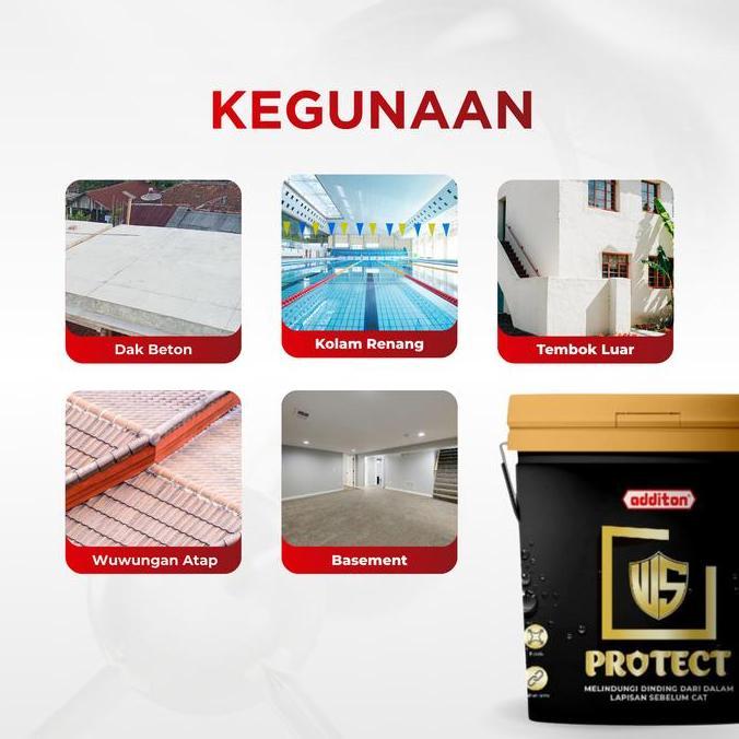 TERANGBULANSHOP_ - ADDITON CAT ANTI BOCOR DASAR SEBELUM PENGECATAN WS PROTECT  4KG SOLUSI DINDING RE