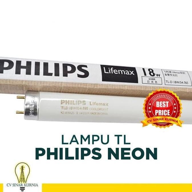 Lampu NEON TL-D Philips Lifemax 18Watt, 18W, 18 Watt, 18 W