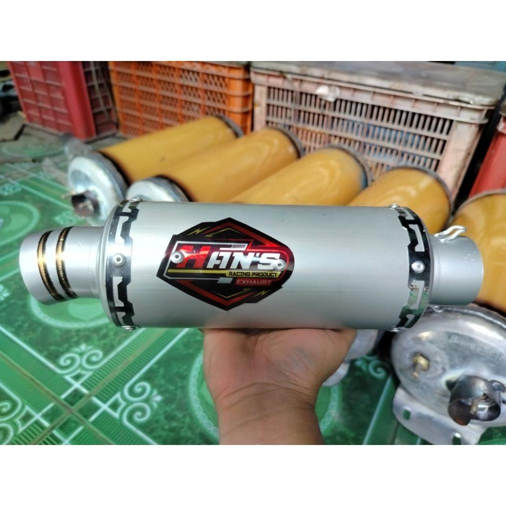 Original Knalpot Racing Tipe Cld C3 Bulat Inlet 50 Silencer Only Alumunium Titan - Hans Racing