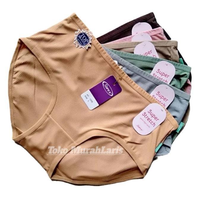Pilihan - Cd Wanita Sorex 1258 Super Stretch | Celana Dalam Cewek Motif Garis Salur Timbul Cd Peremp