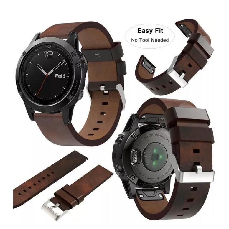 STRAP GARMIN FENIX 6 LEATHER KULIT STRAP TALI JAM PROMO