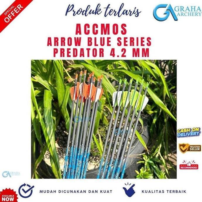 ARROW ACCMOS 4.2 MM PURE CARBON BLUE SERIES PREDATOR | ANAK PANAH IMPOR | ALAT PANAHAN