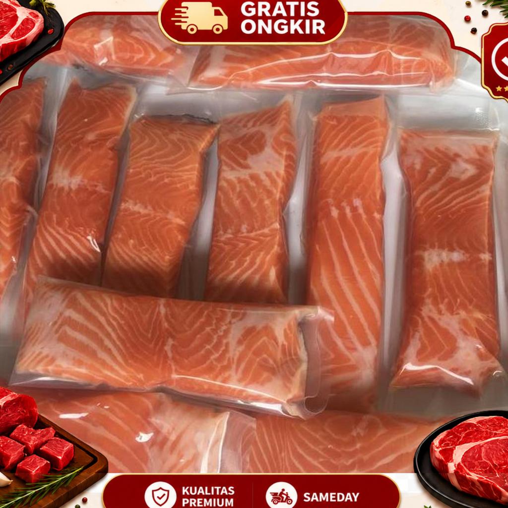 Fresh Salmon Tasmania - Salmon Sashimi Grade - Salmon Fillet Fresh (Tanpa Pembekuan)