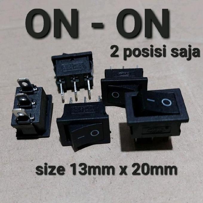 HIMAX ( GLOSIR ON OFF ON ) ROCKER SWITCH SAKLAR TOMBOL SWITH ON OFF ON SEN SEIN 3 POSISI HITAM