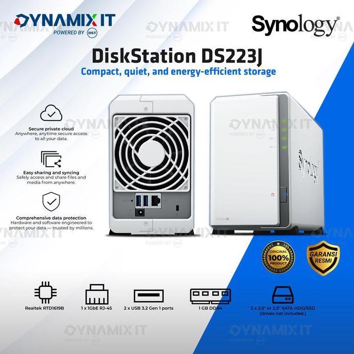 Synology Nas Diskstation Ds223J 2-Bay Personal Cloud Nas Storage