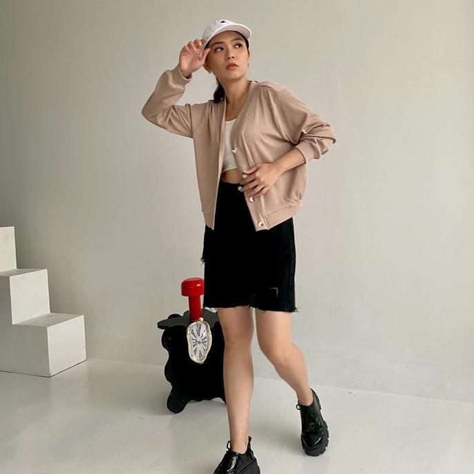 [Sale] Peach Poppy Candy Knit Top Cardigan - Atasan Cardi Wanita Baju Panjang Knitwear
