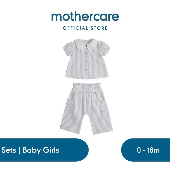 Mothercare Lilac Striped Blouse and Trousers Outfit - Set Baju Bayi Perempuan (Ungu)