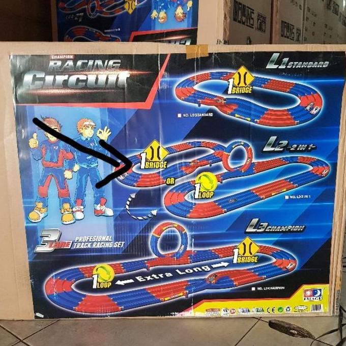 TREK ARENA JALANAN TAMIYA 3 JALUR SET TRACK IMAGE