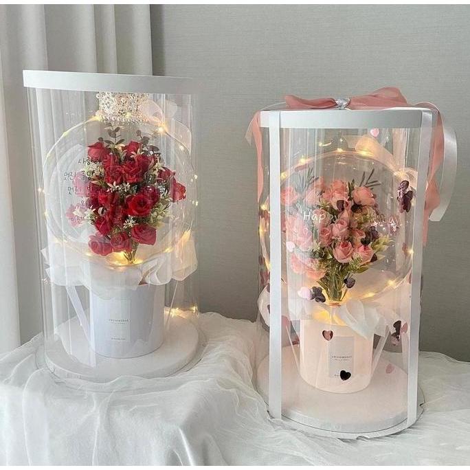 Round Flower Box / Box Flower Mika ( harga untuk box saja ) GJS